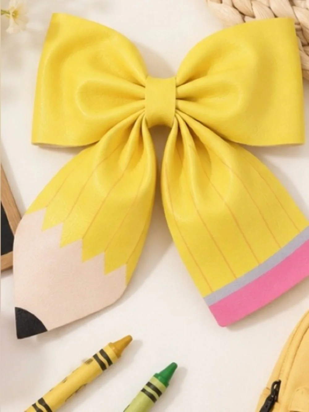 Girls Back to School Pencil Hair Bow Clip – Multiple Colors